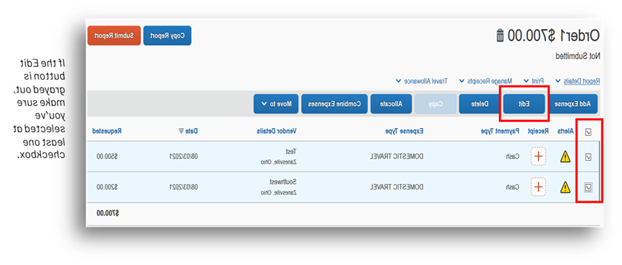 Concur Expense Edit Multiple Lines 