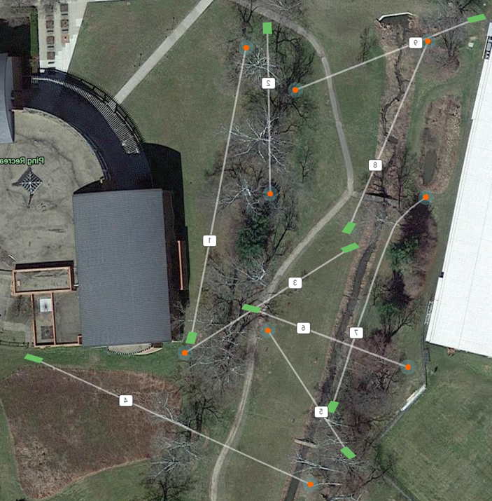 Map of the OHIO Disc Golf Course.